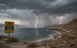 الأرصاد الجوية: توقعات بعواصف رعدية وبرق في منطقة البحر الميت والنقب