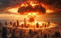 نتنياهو يثير الجدل بنشر صورة تخيلية لقنبلة نووية فوق تل أبيب: 