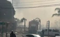 اندلاع حريق في مكب للنفايات على الطريق الواصل بين الرينة والناصرة