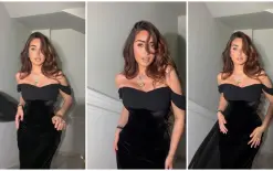  الفنانة هنا الزاهد بإطلالة مخملية بطابع كلاسيكي ناعم 
