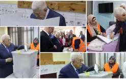 صور - محمود عباس يدلي بصوته في الانتخابات المحلية الفلسطينية 