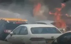 بالفيديو:احتراق عدد من المركبات لمسافرين عرب قرب معبر نهر الأردن 