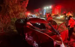 مصرع شابة وإصابة 4 شبان بجراح خطيرة ومتوسطة إثر حادث طرق مروع على شارع 232