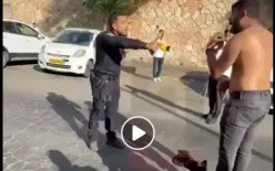 فيديو مهين - هذا ما فعله شرطي بسائق حافلة عربي في موديعين عيليت قرب القدس