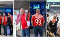 صور - ملك الأردن يدعم المنتخب بالرقم 99 في أمريكا