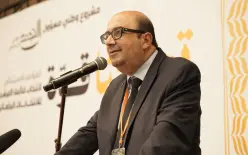لحظة فوز سامي أبو شحادة بالاجماع المطلق.
