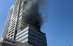 السيطرة على حريق في مبنى تجاري من 10 طوابق في أشدود دون إصابات
