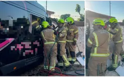 بيت عزرا: تخليص عالق جراء حادث طرق