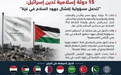 15 دولة إسلامية تدين إسرائيل: «تتحمل مسؤولية إفشال جهود السلام في غزة»