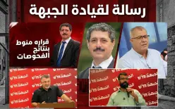 يزيد دهامشة في رسالة إلى قيادة الجبهة والحزب الشيوعي.