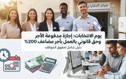 أجر مضاعف بنسبة 200% وعطلة مدفوعة.. تعرف على الحقوق القانونية الكاملة للموظفين والعمال في...