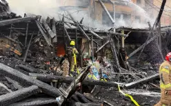 خسائر وأضرار جراء حريق في مبنى من 3 طوابق بعرابة.. و3 إصابات طفيفة
