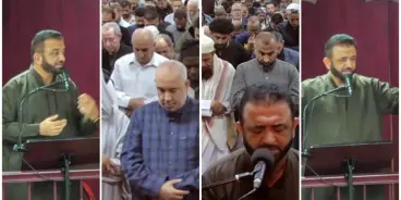الشيخ حسني لحام من باقة الغربية يلقي خطبة الجمعة في المركز الإسلامي بمدينة ديترويت...