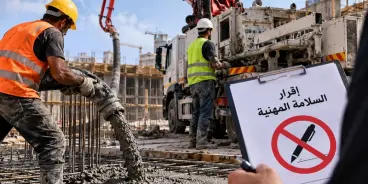 للعمال خاصة في فرع البناء: حتى من يقبض نبريج المضخة يحتاج لإرشاد من مختص أمان
