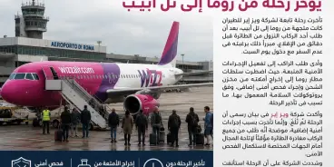 طلب راكب النزول من الطائرة قبل دخول السبت يؤخر رحلة من روما إلى تل أبيب