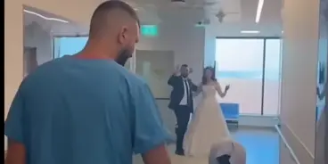 شاهدوا .. عروسان يحتفلان بزفافهما داخل مستشفى بوريا لمشاركة عم العروس فرحته