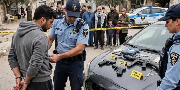 عرعرة | اعتقال مسلح أطلق النار باتجاه منزل وضبط مسدسين وبندقية كارلو