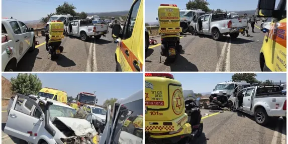 شخصان عالقان في حادث سير قرب راموت نفتالي، أحدهما في حالة خطيرة