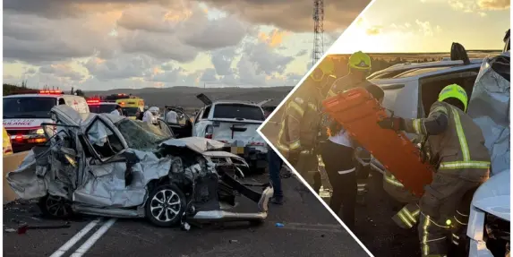 فيديو -  مصرع امرأة وخمسة مصابين في حادث تصادم مروع قرب عتليت