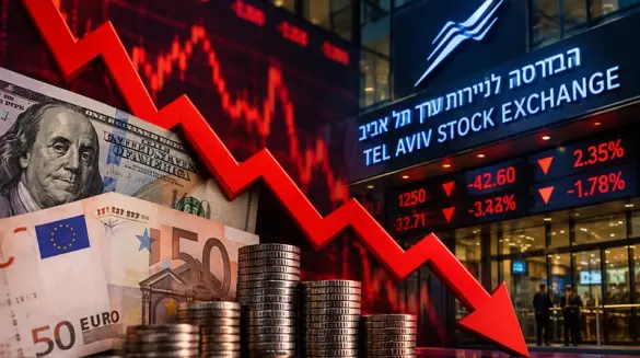 تراجعات حادة في بورصة تل أبيب والدولار يهبط إلى 3.02 شيكل بعد فرز 66% من الأصوات