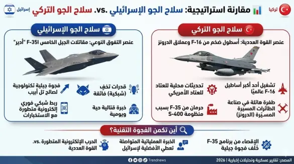 عتاد أمريكي وخبرات إسرائيلية: تعرف على سلاح الجو التركي وأين تكمن الفجوة مع اسرائيل؟ 